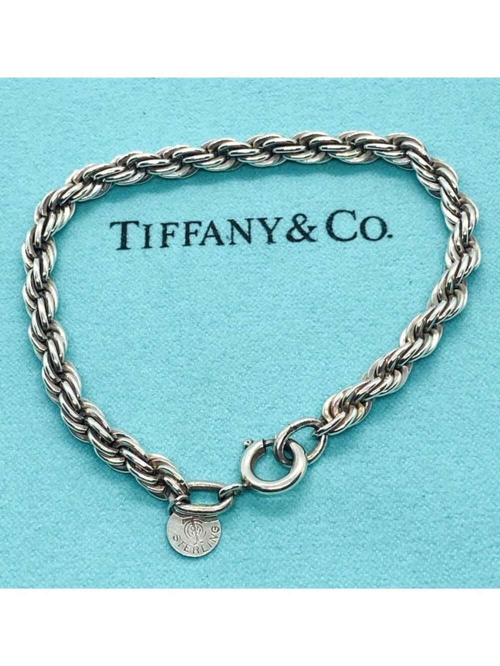 Tiffany & Co Sterling Silver 925 Rope Twist Bracelet 4.8mm Wide 7"